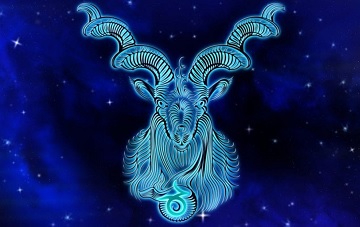 Cabra-marinha estilizada sobre uma montanha, s&iacute;mbolo do signo de Capric&oacute;rnio